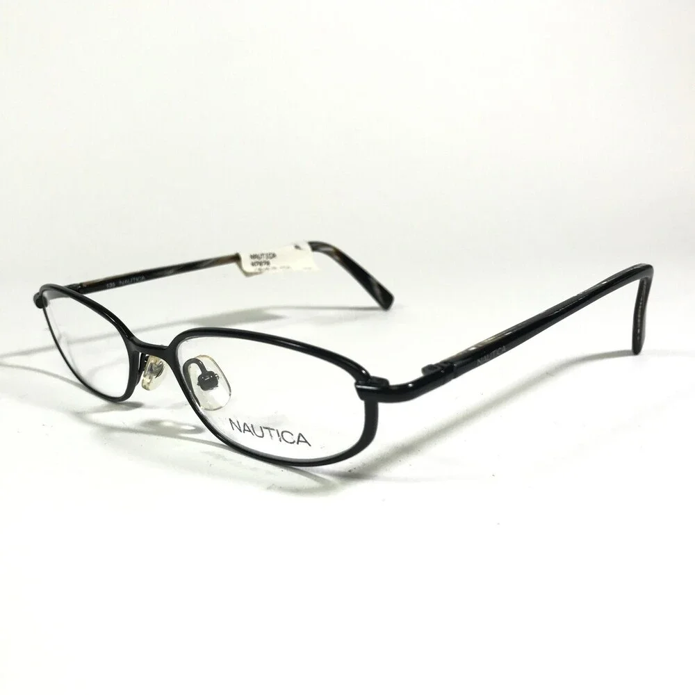 Nautica Eyeglasses Frames N7070 010 Black Rectangular Full Rim 47-17-135